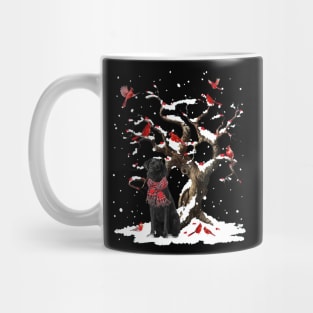 Black Labrador Scarf Cardinal Snow Christmas Mug